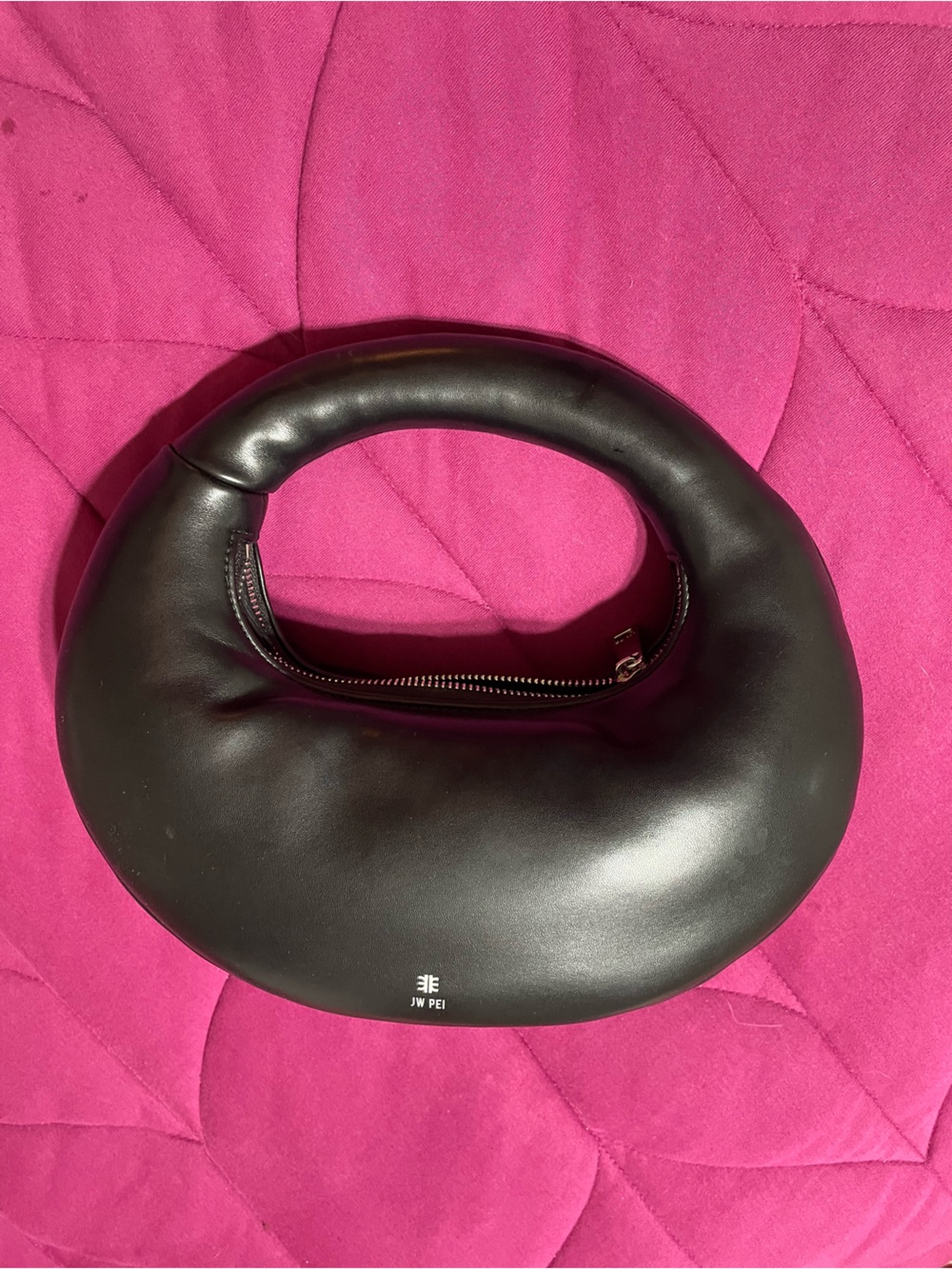 JW PEI Black Abacus Top Handle Puffer Handbag